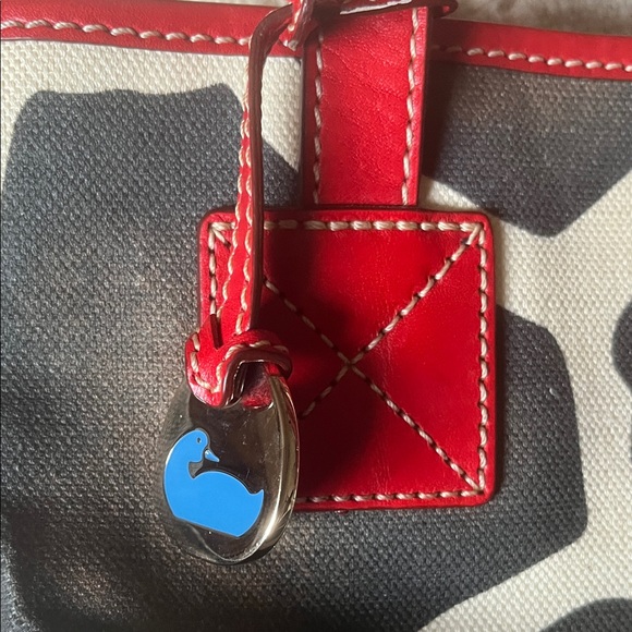 Dooney & Bourke Red and Brown Patterned Tote / satchel bag EUC - Picture 3 of 16